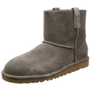 Ugg Womens Classic Ankle Boots Perforated Suede